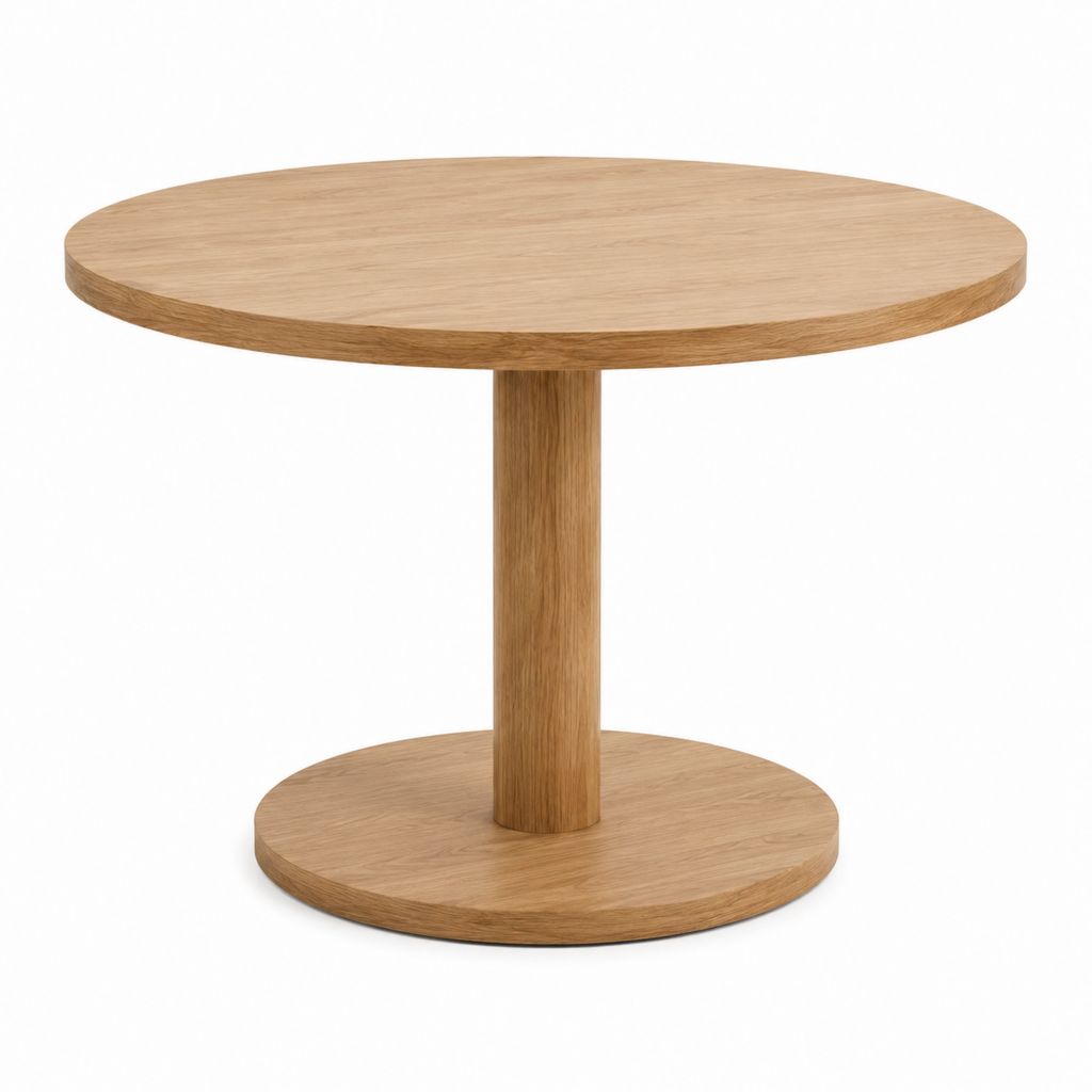 Table basse ronde chêne clair en MDF plaqué chêne Ø 80 x H 45 cm