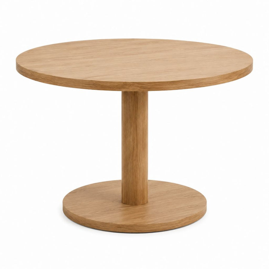 Table basse ronde chêne clair en MDF plaqué chêne Ø 80 x H 45 cm