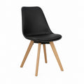 Chaise de salle à manger noire en polypropylène et hêtre massif 82 x 48 x 54 cm
