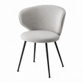 Chaise de salle à manger grise en polyester forme arrondie pieds en acier 58 x 56 x 78 cm