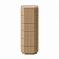 Table d’appoint colonne octogonale beige en MDF plaqué chêne 35 x 35 x 90 cm