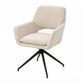 Chaise de salle à manger pivotante beige en polyester avec pieds en acier 60 x 62 x 86 cm